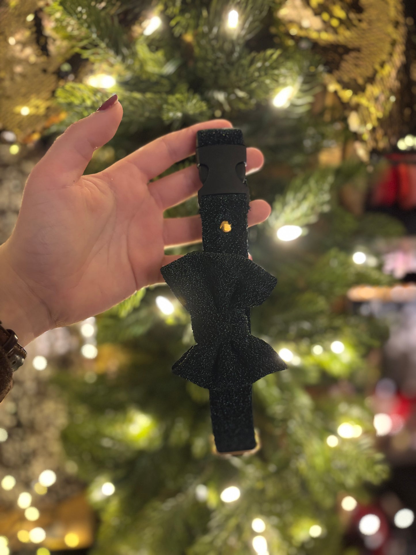 Nœud pailleté vert sapin