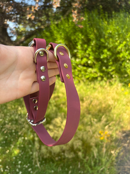 Collier biothane bordeaux