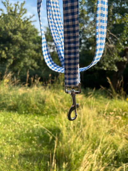 Laisse Vichy bleu