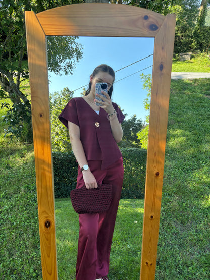 Sac crochet Iris Bordeaux