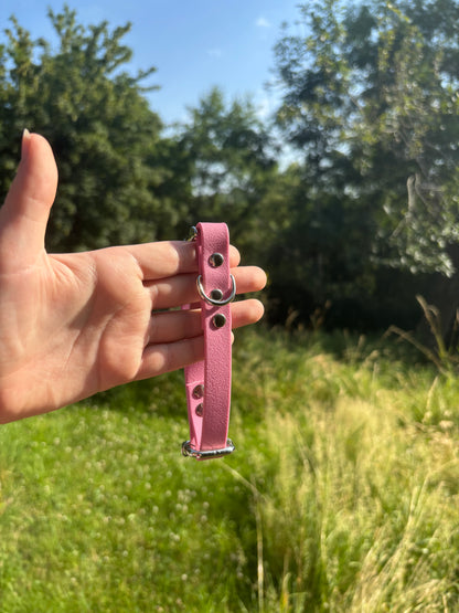 Collier biothane vieux rose
