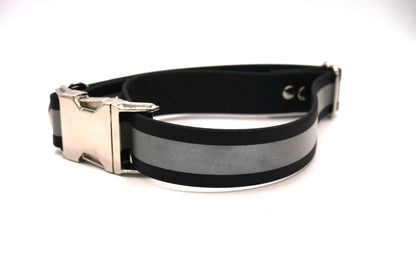Collier biothane Noir réfléchissant