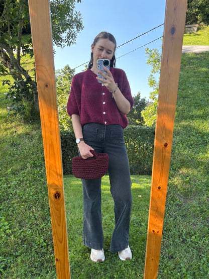 Sac crochet Iris Bordeaux