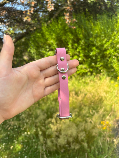 Collier biothane vieux rose