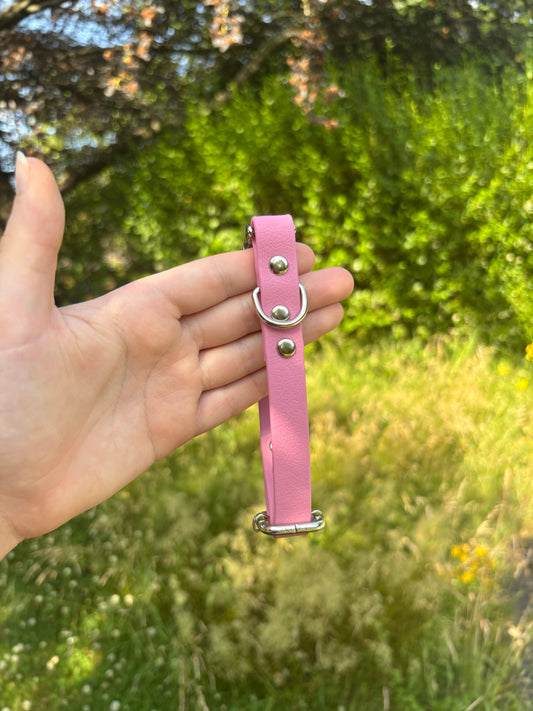 Collier biothane vieux rose