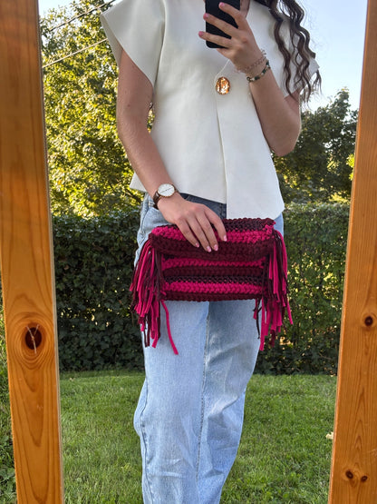 Sac crochet Mia Bordeaux