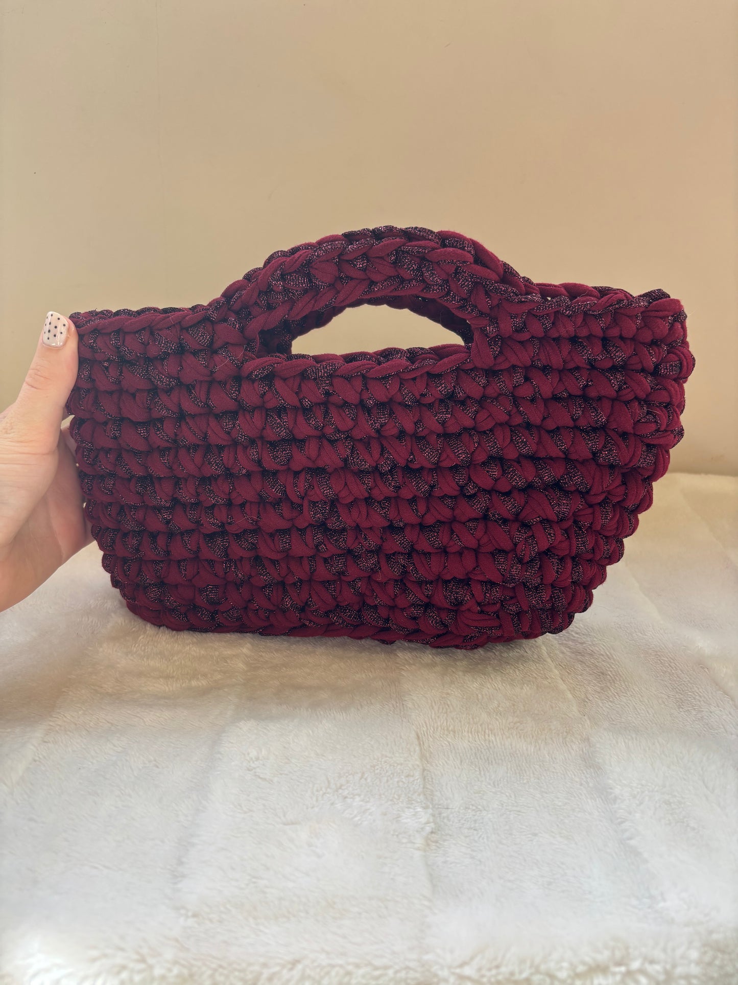 Sac crochet Iris Bordeaux