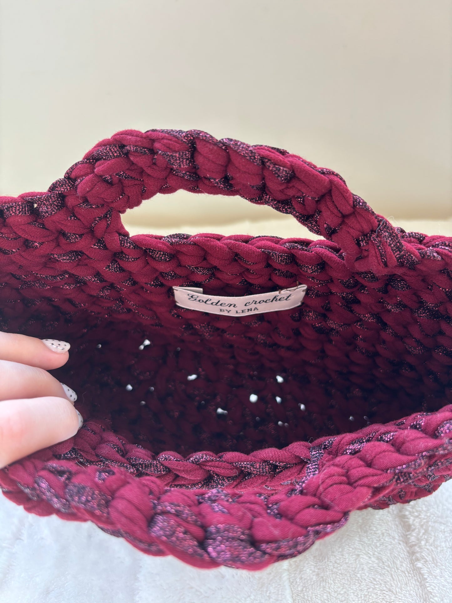 Sac crochet Iris Bordeaux