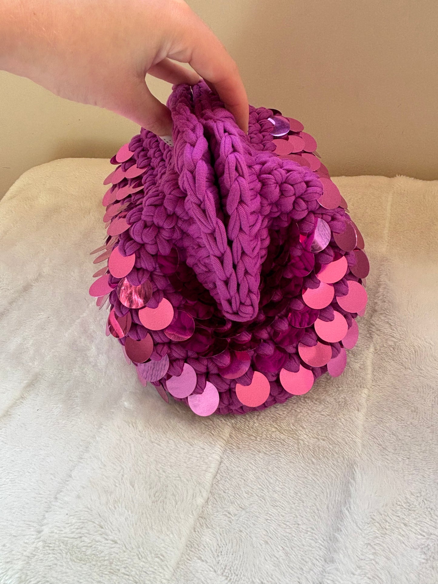 Sac Victo Rose à paillettes