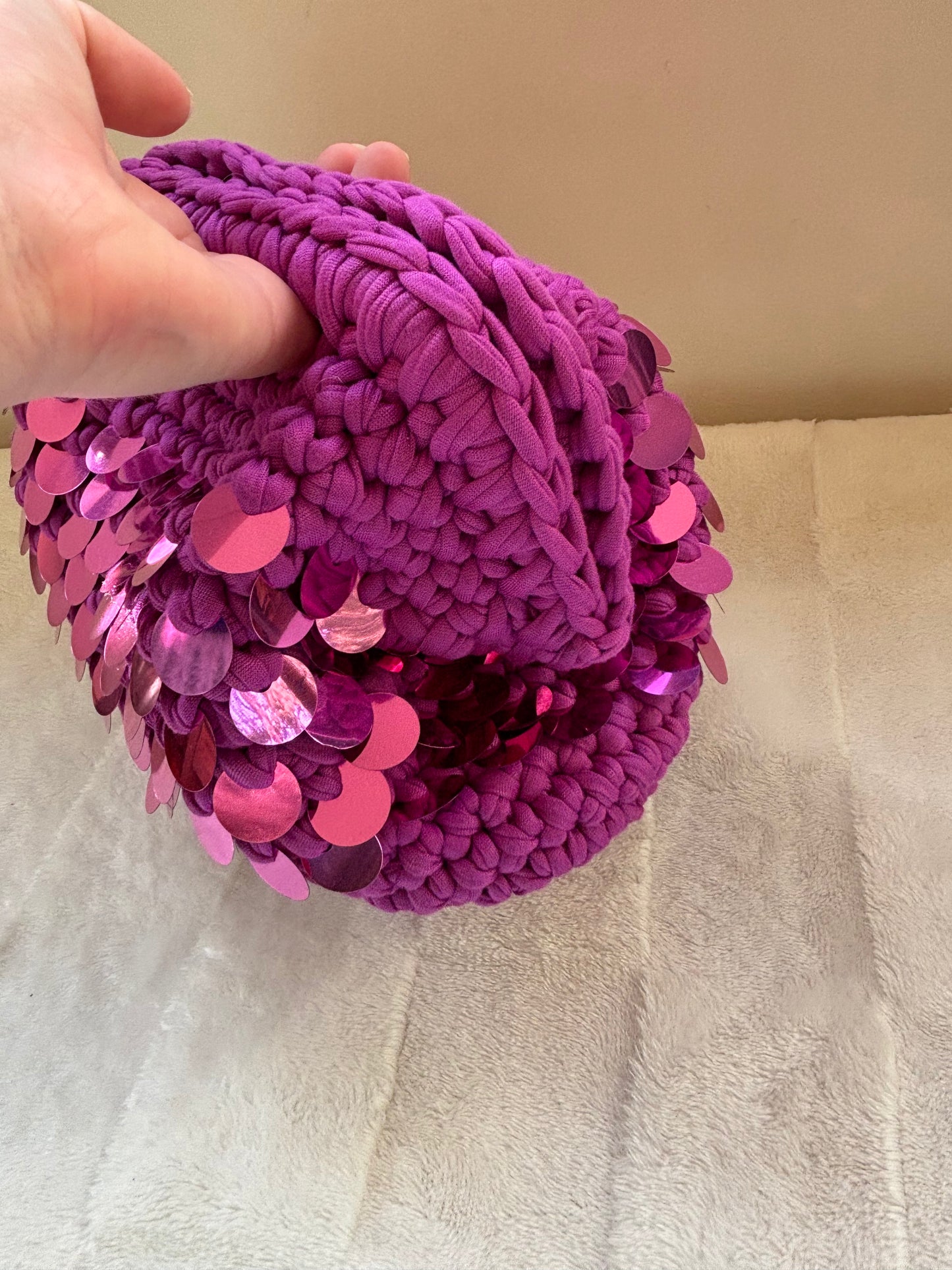 Sac Victo Rose à paillettes