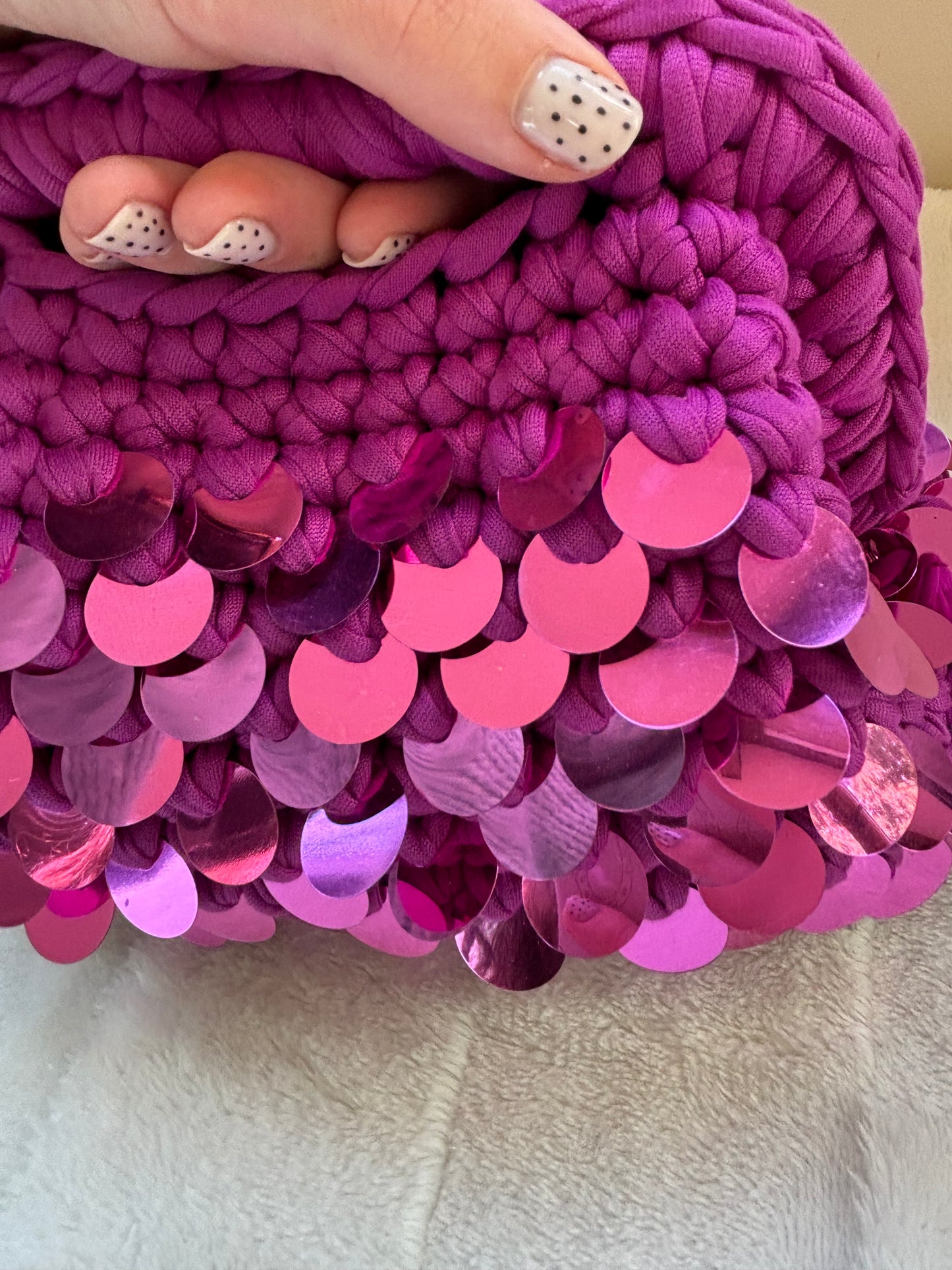 Sac Victo Rose à paillettes