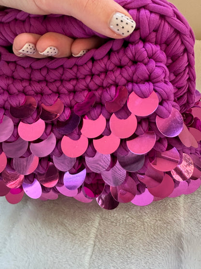 Sac Victo Rose à paillettes